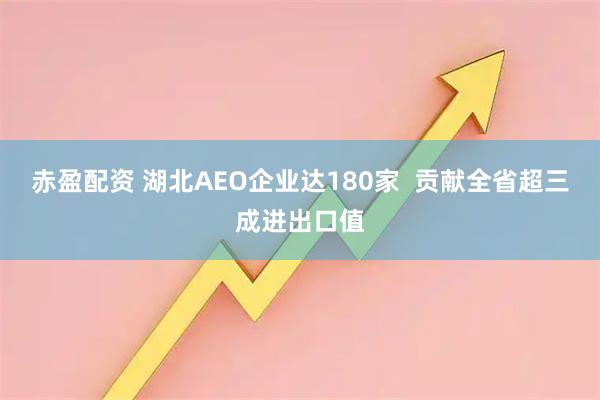 赤盈配资 湖北AEO企业达180家  贡献全省超三成进出口值