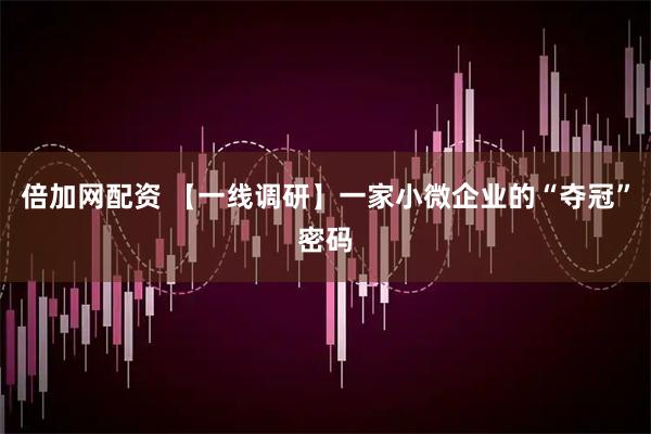 倍加网配资 【一线调研】一家小微企业的“夺冠”密码